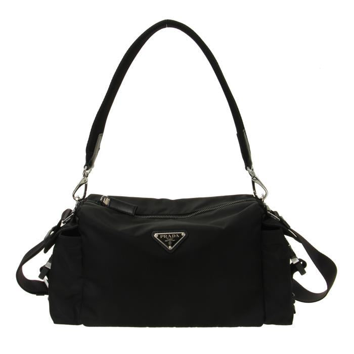 PRADA Explore Re-Nylon and Leather Crossbody Bag Black