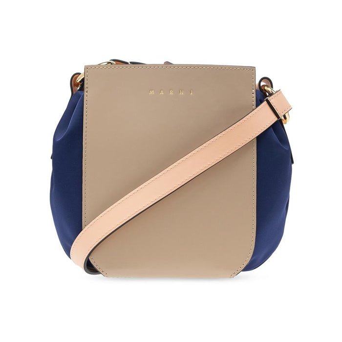 Marni Camel Blue 15th Anniversary Gusset Bucket Shoulder Bag