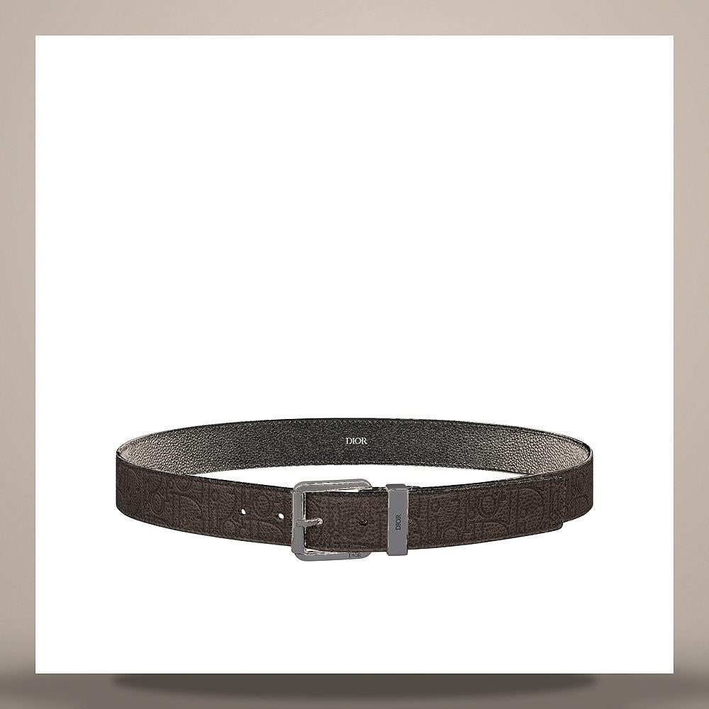DIOR Men's Gravity Vintage Brown Leather Belt 35mm 4333RUKLF H727