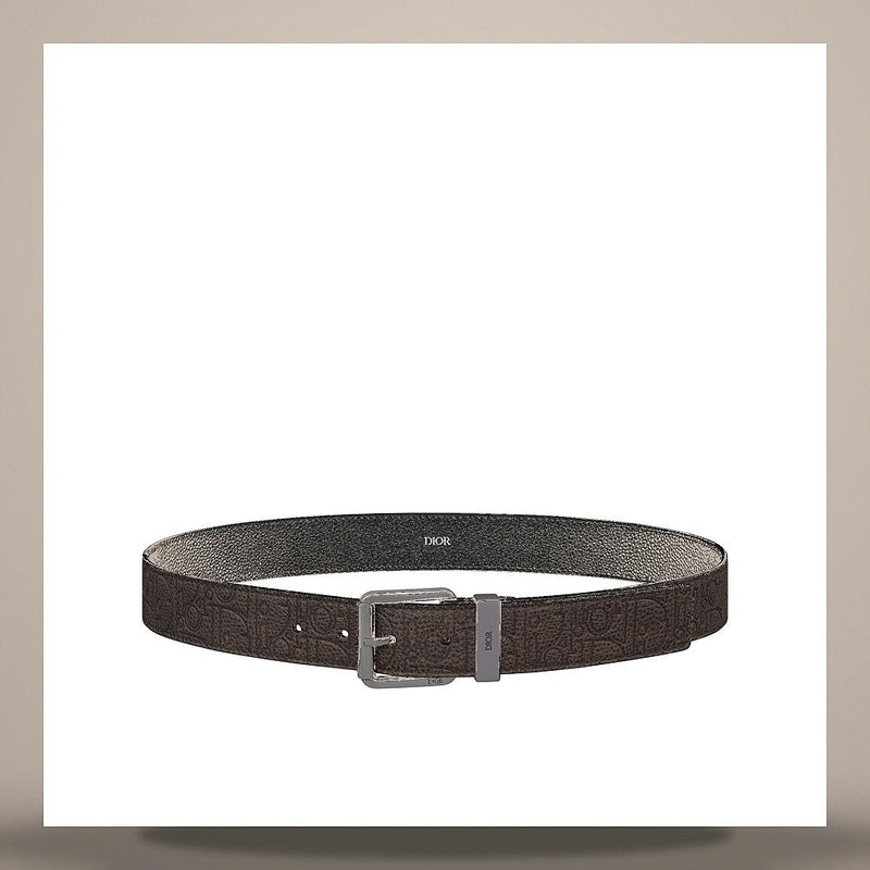 DIOR Men's Gravity Vintage Brown Leather Belt 35mm 4333RUKLF H727