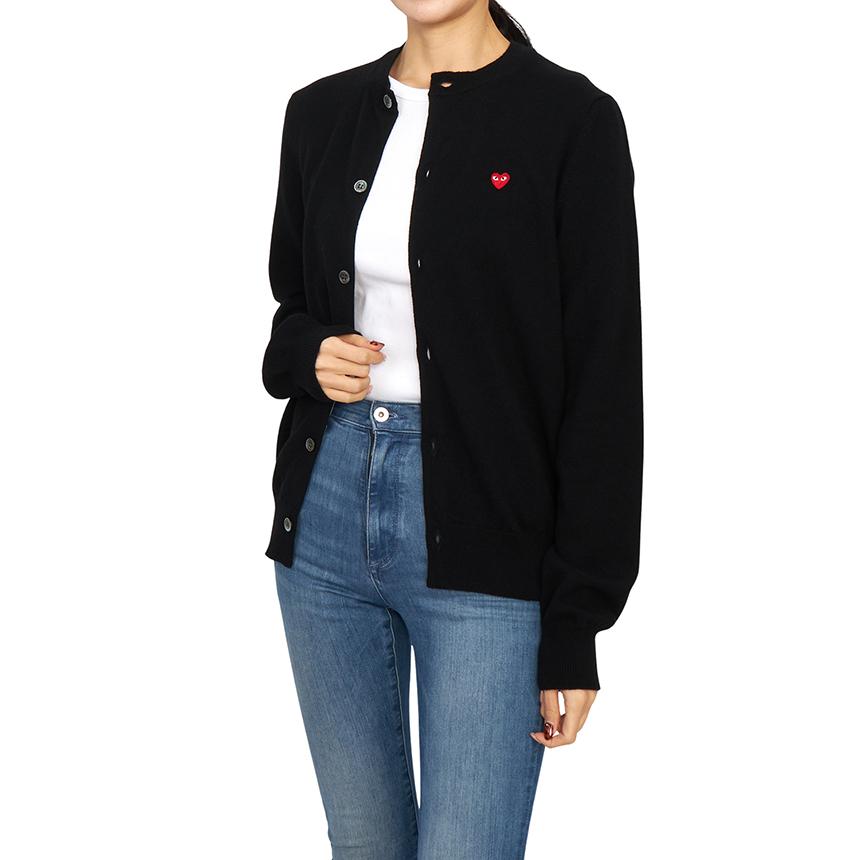 Comme des Garcons Mini Red Heart Patch Loose Fit Unisex Cardigan AX N079 051 1