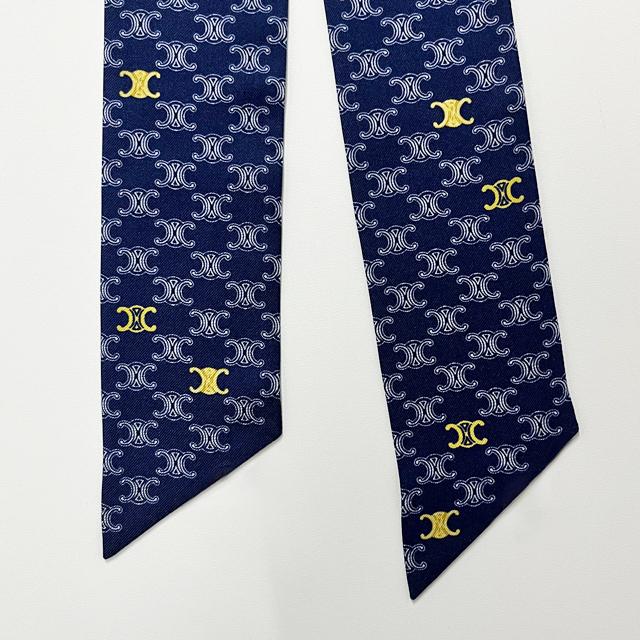 CELINE Triomphe Lavalliere Silk Twill Scarf