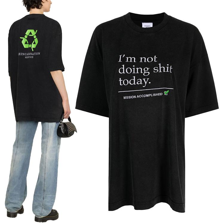 Vetements Men's Graphic Slogan Print Short Sleeve T-Shirt UE63TR320B