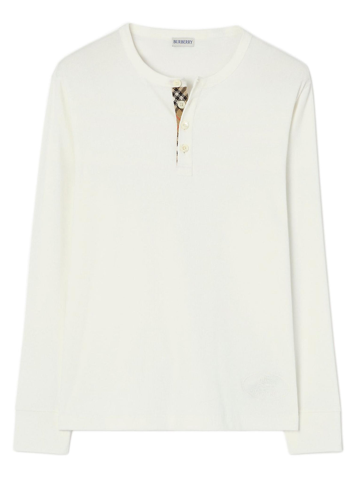 BURBERRY Logo Long Sleeve Cotton Shirt
