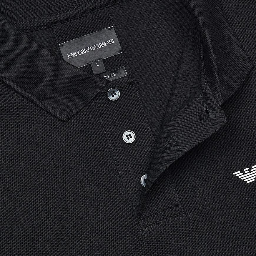 Emporio Armani Eagle Detail Polo Shirt for Men Black