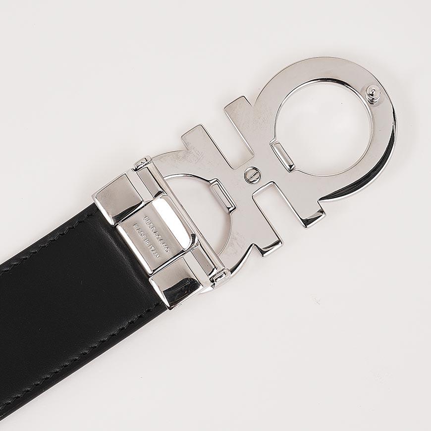 Ferragamo Men’s Gancini Reversible Leather Belt Black/Brown