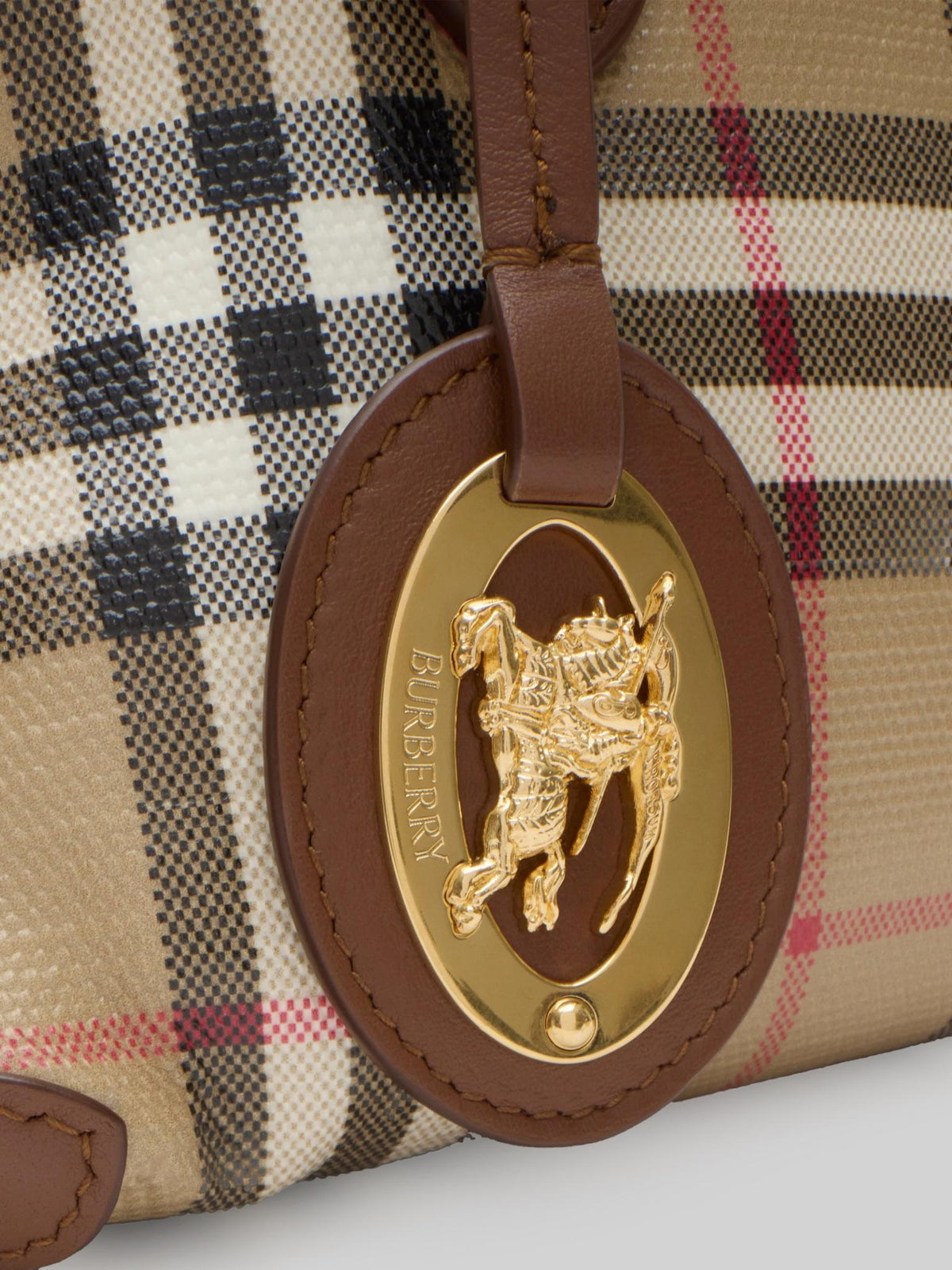BURBERRY Beige Canvas Leather Tote Bag