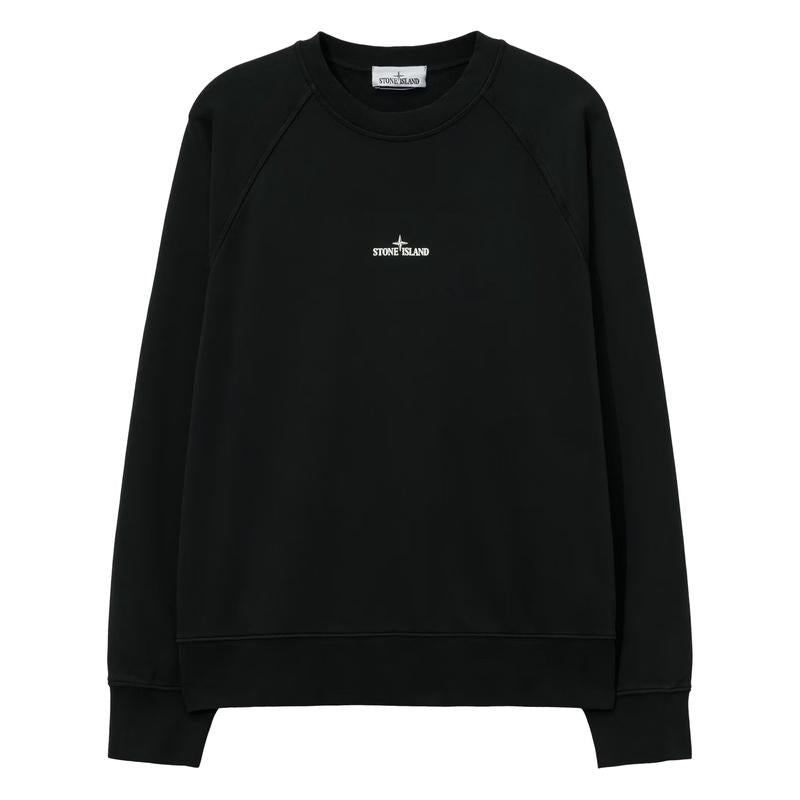 STONE ISLAND Cotton Fleece Men's Sweatshirt Black