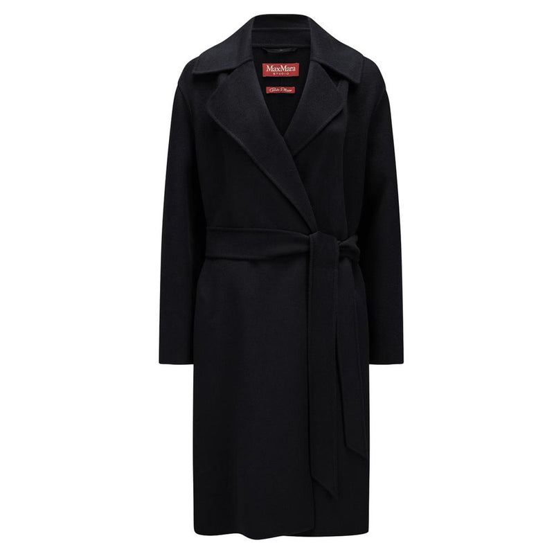 Max Mara Belted Wool Coat Black