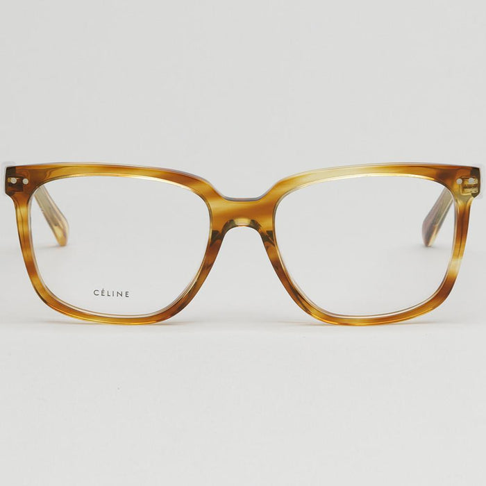 CELINE Light Havana Square Acetate Eyeglass Frames Unisex CL50020I 056