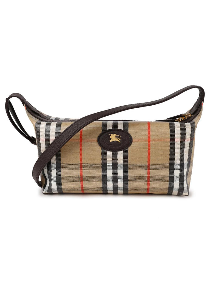 BURBERRY Highland Check Canvas Shoulder Bag Crossbody 8119947