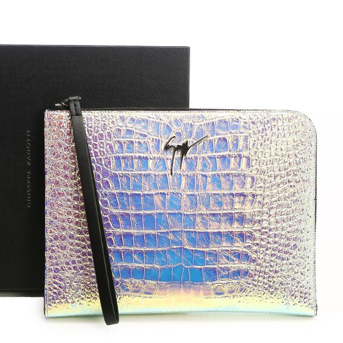 Giuseppe Zanotti Multicolor Logo Leather Clutch Bag Unisex