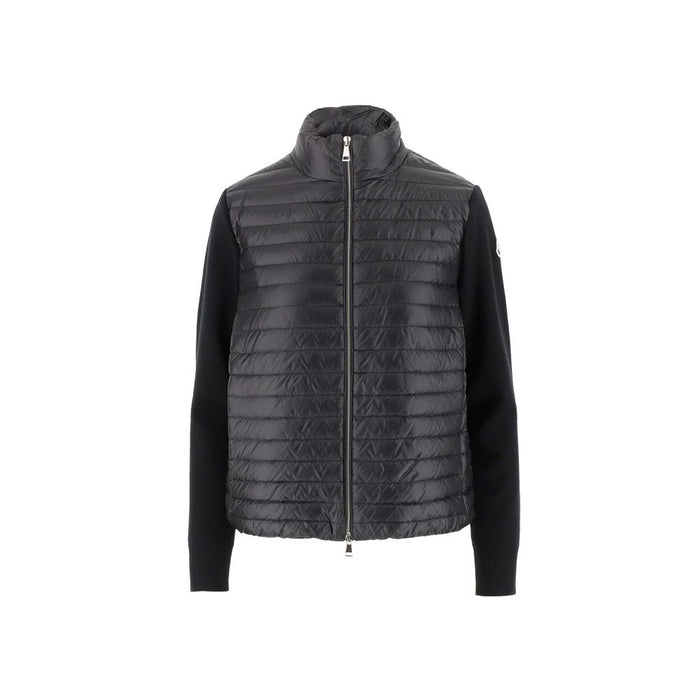 Moncler Logo Knit Mix Puffer Jacket Black Women’s