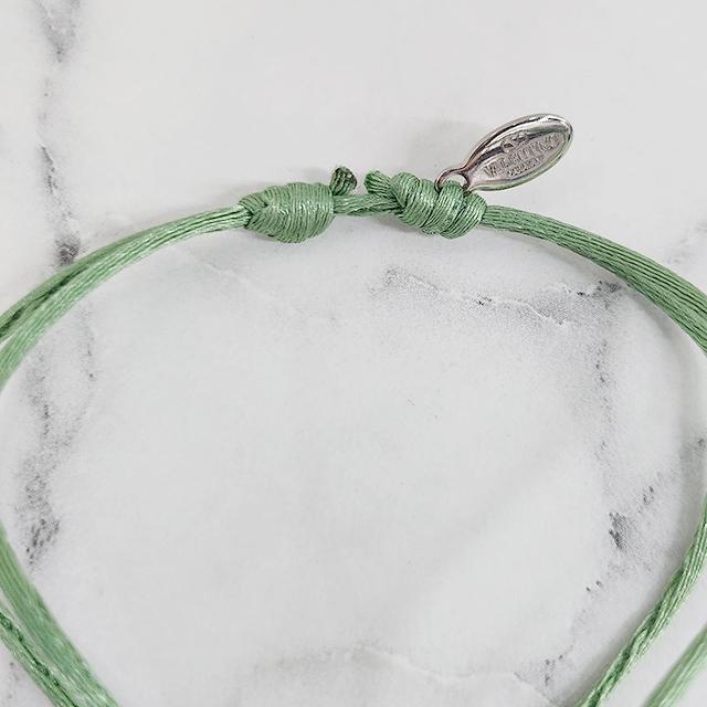 VALENTINO V Logo Signature Knotted Bracelet Unisex Adjustable Green