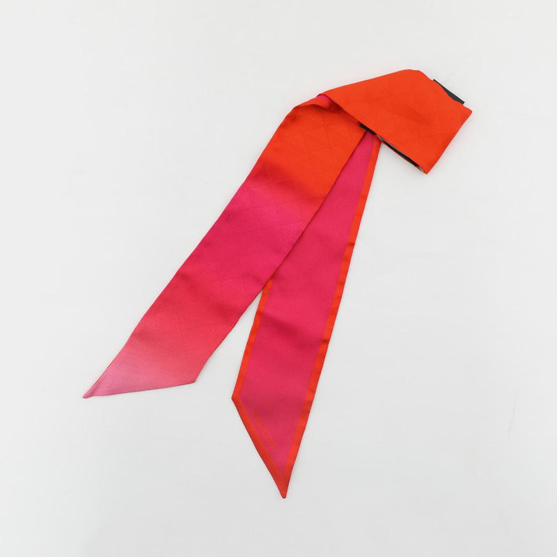 PRADA Twill Skinny Silk Scarf Black