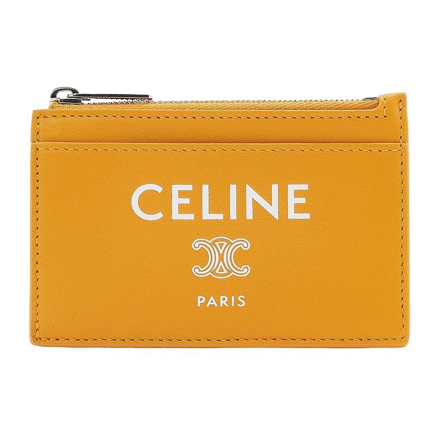CELINE Men’s Zipper Card Holder Wallet Leather Navy