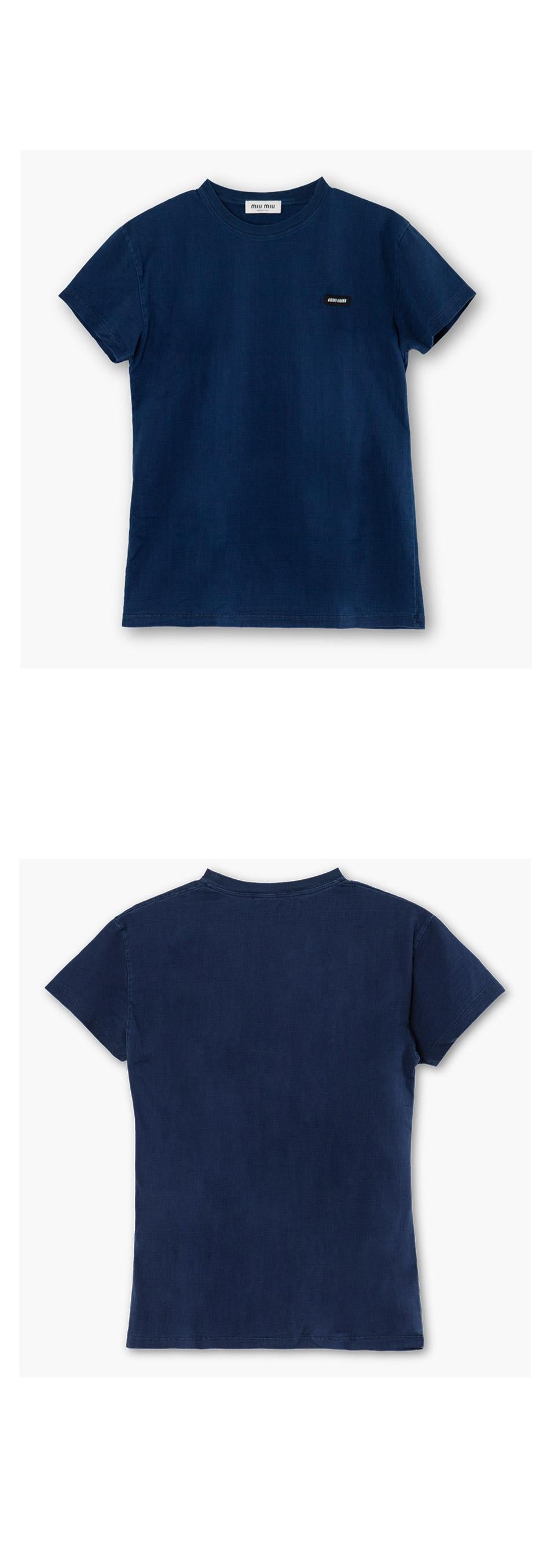 Miu Miu Indigo Cotton Jersey 3-in-1 T-Shirt Unisex