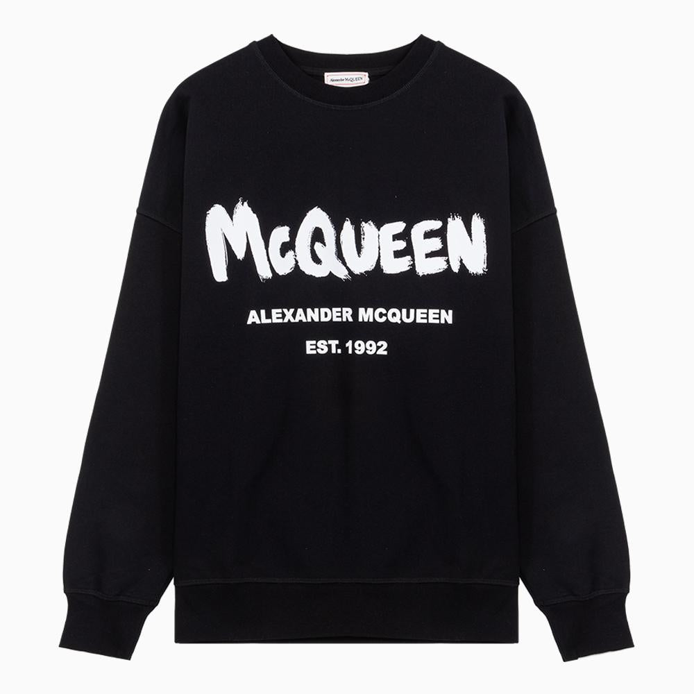 Alexander Mcqueen Black Graffiti Logo Print Women’s Sweatshirt
