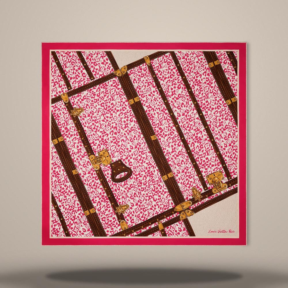 Louis Vuitton LV Safari Trunk Shawl Fuchsia Scarf M98122