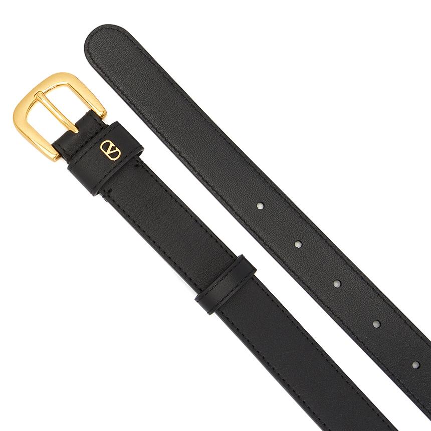 VALENTINO VLogo Signature Leather Belt Black Men’s 8Y2T0SM1 PPU