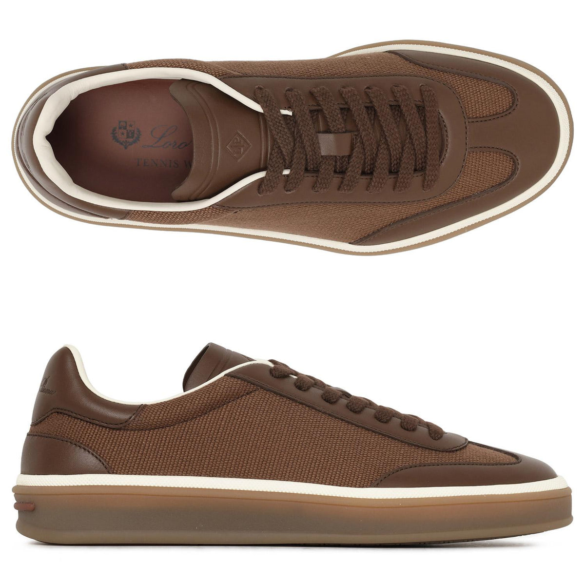 Loro Piana Vicuna Brown Tennis Walk Women's Low Top Sneakers