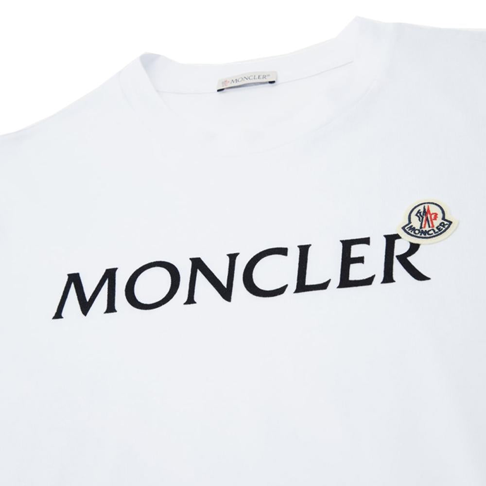 Moncler Logo Patch T-Shirt White Men’s 8C000 24 8390T 001