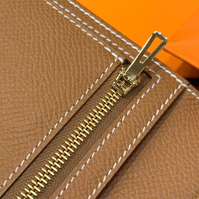 HERMES Bearn Long Wallet Epsom Leather Gold with Gold Hardware