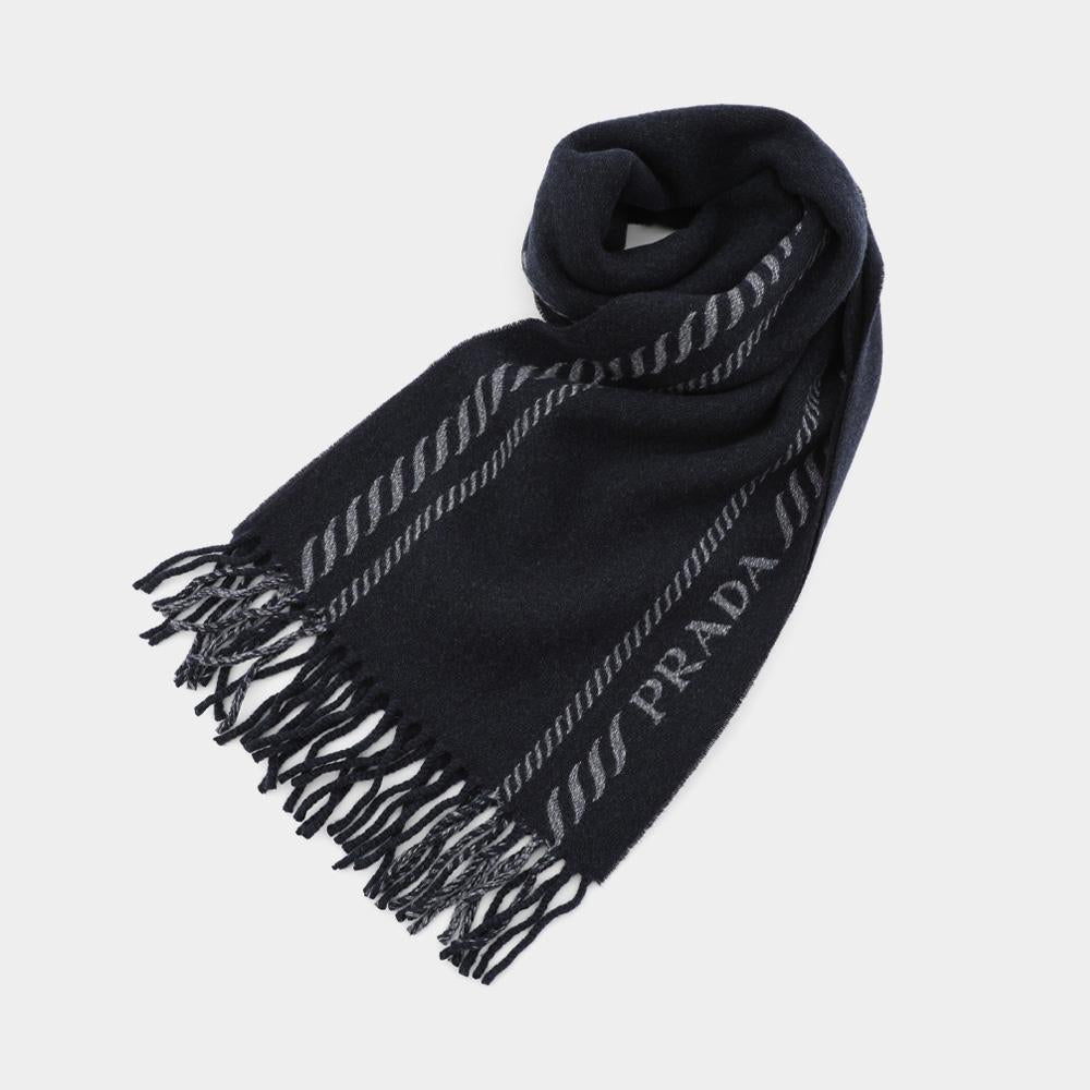 PRADA Logo Wool Cashmere Blend Men’s Scarf 2FS114 2HJ5 F0008