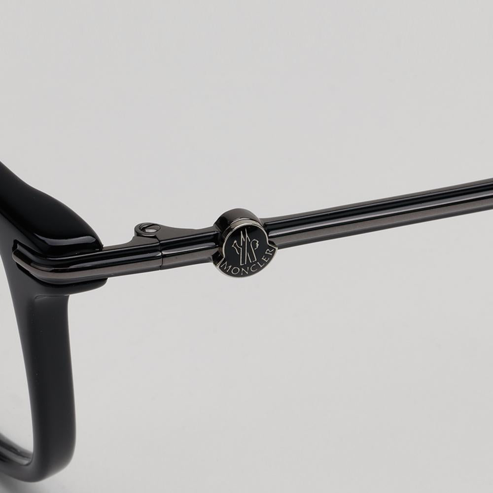 Moncler Black Square Acetate Eyeglass Frames Asian Fit ML5205F 001