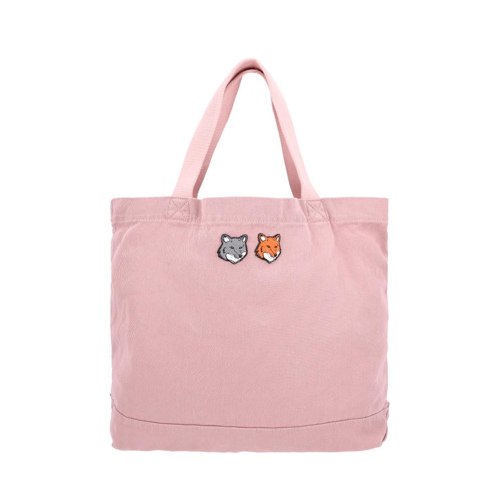 Maison Kitsune Double Fox Head Patch Canvas Tote Bag Cream OW511CF WW9112 0544