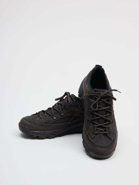 Ten C Black Leather Low-Top Sneakers 25CTCUQ01001A02105383 TURKISH COFFEE DOM