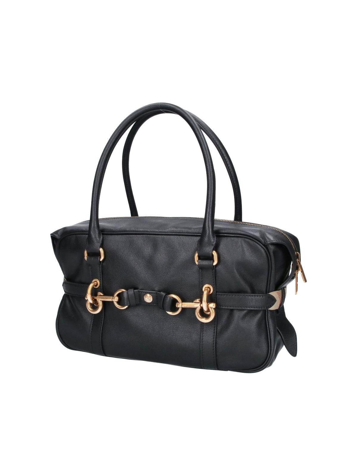 BURBERRY Leather Shoulder Bag Black