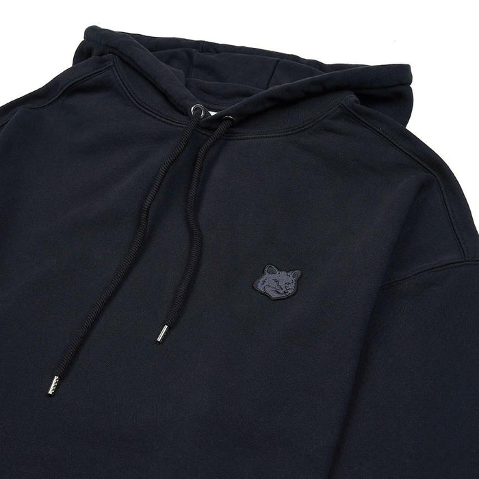 Maison Kitsune Men's Fox Head Patch Oversized Hoodie LM00705KM0001 BK