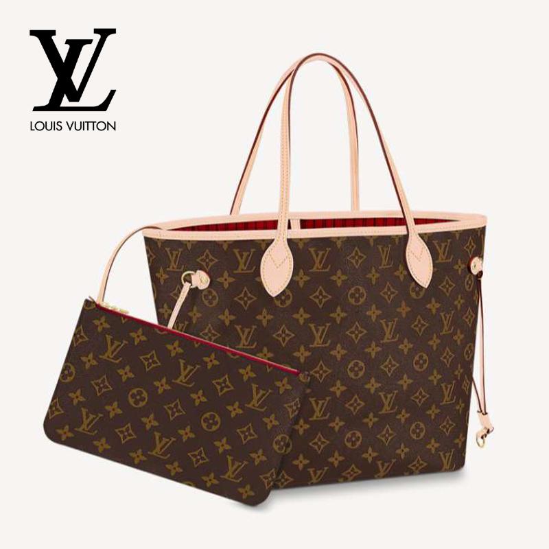 Louis Vuitton Monogram Neverfull MM Tote Bag Cherry Women