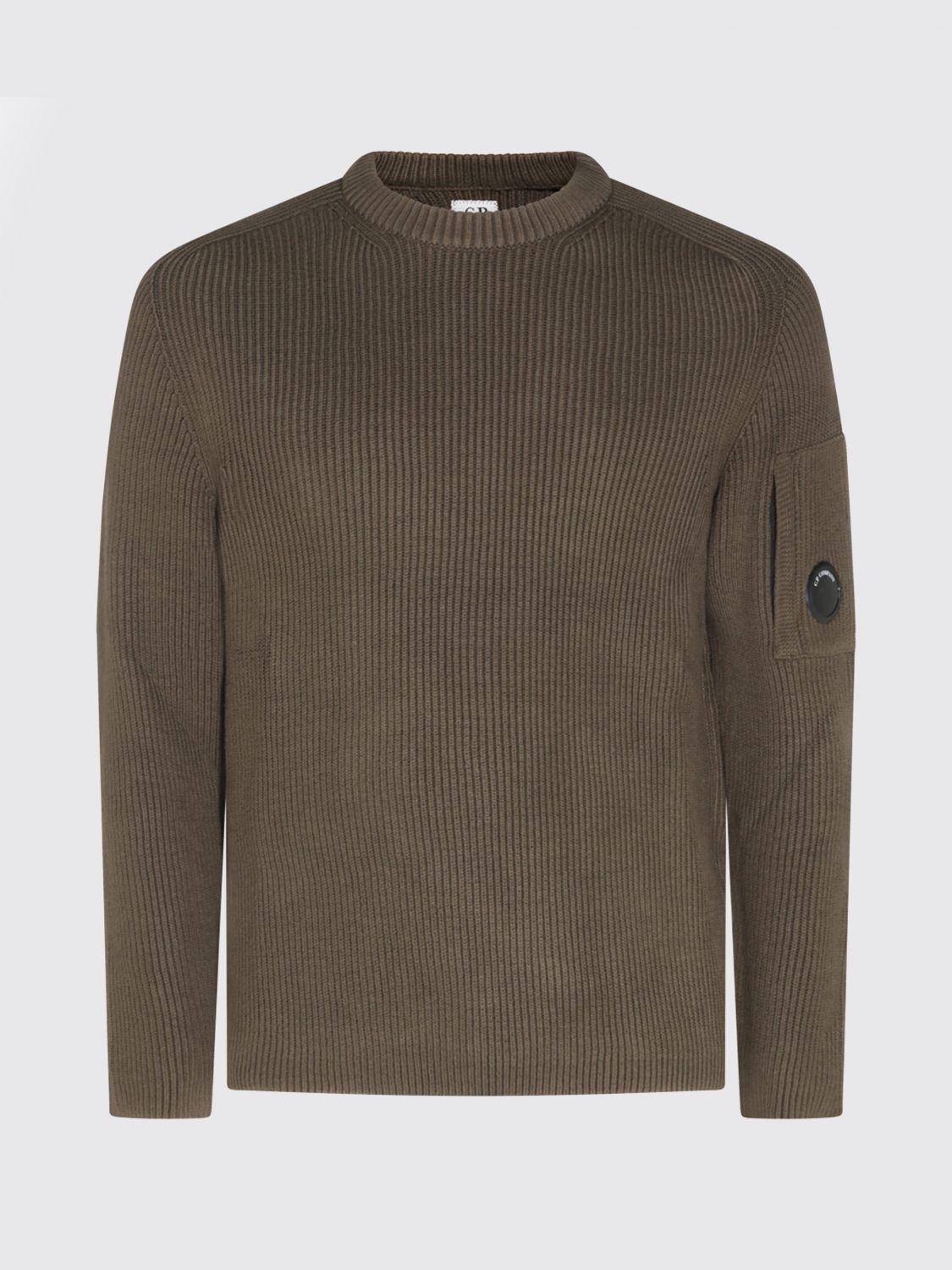 CP Company Wool Blend Round Neck Knit Sweater Green