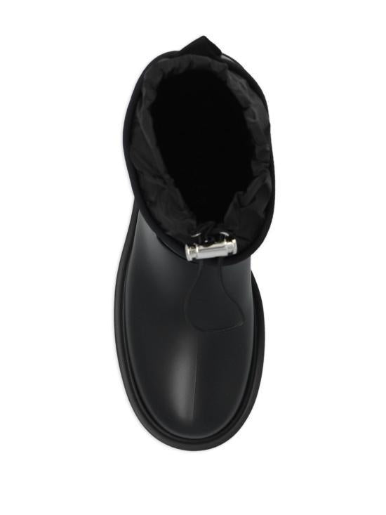 Moncler Black Leather Boots for Women 4G00020 M4522 999 BLACK DOM