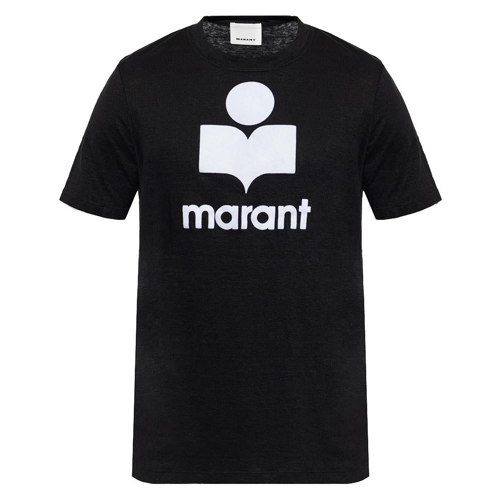 Isabel Marant Black Linen KARMAN Short Sleeve T-Shirt for Men