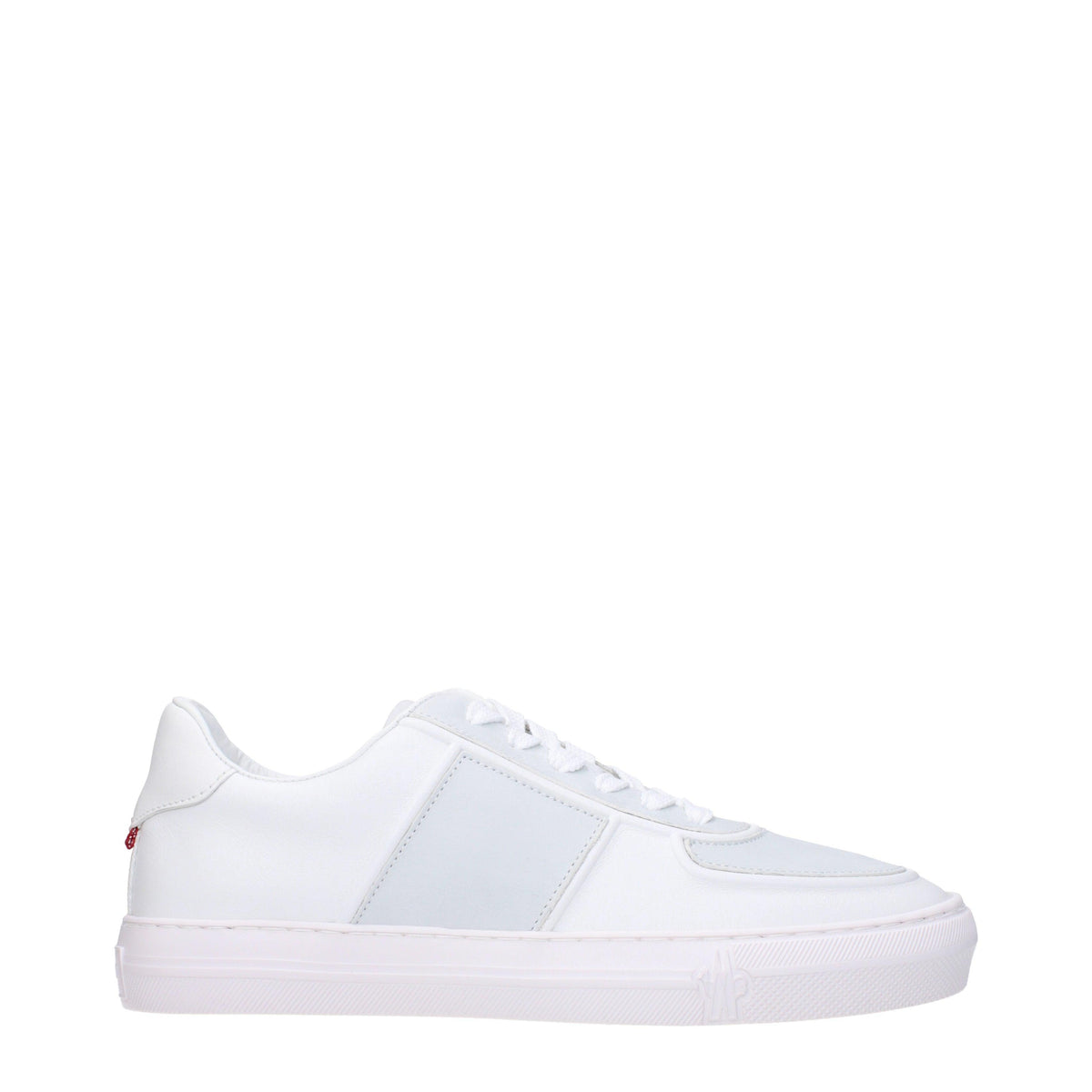 Moncler White Leather Low-Top Sneakers for Men