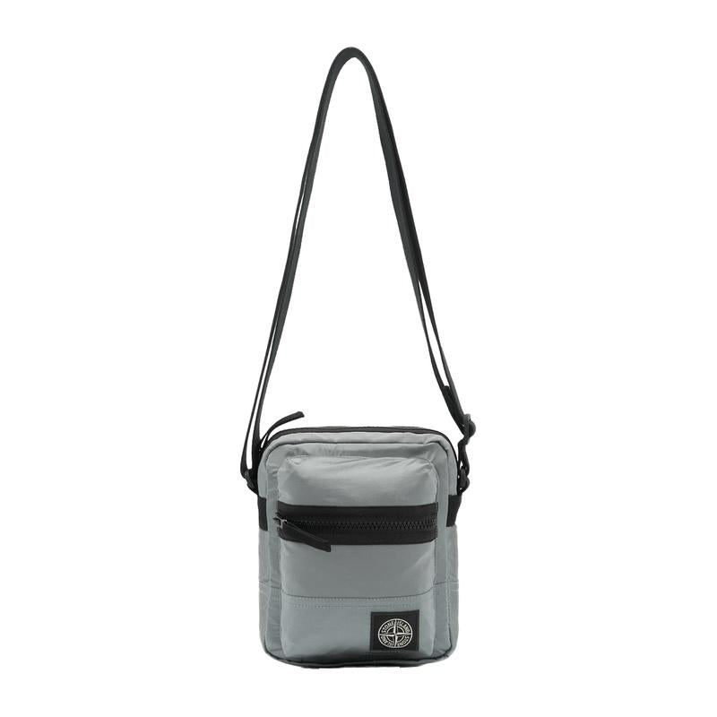 STONE ISLAND Logo Patch Crossbody Bag Black