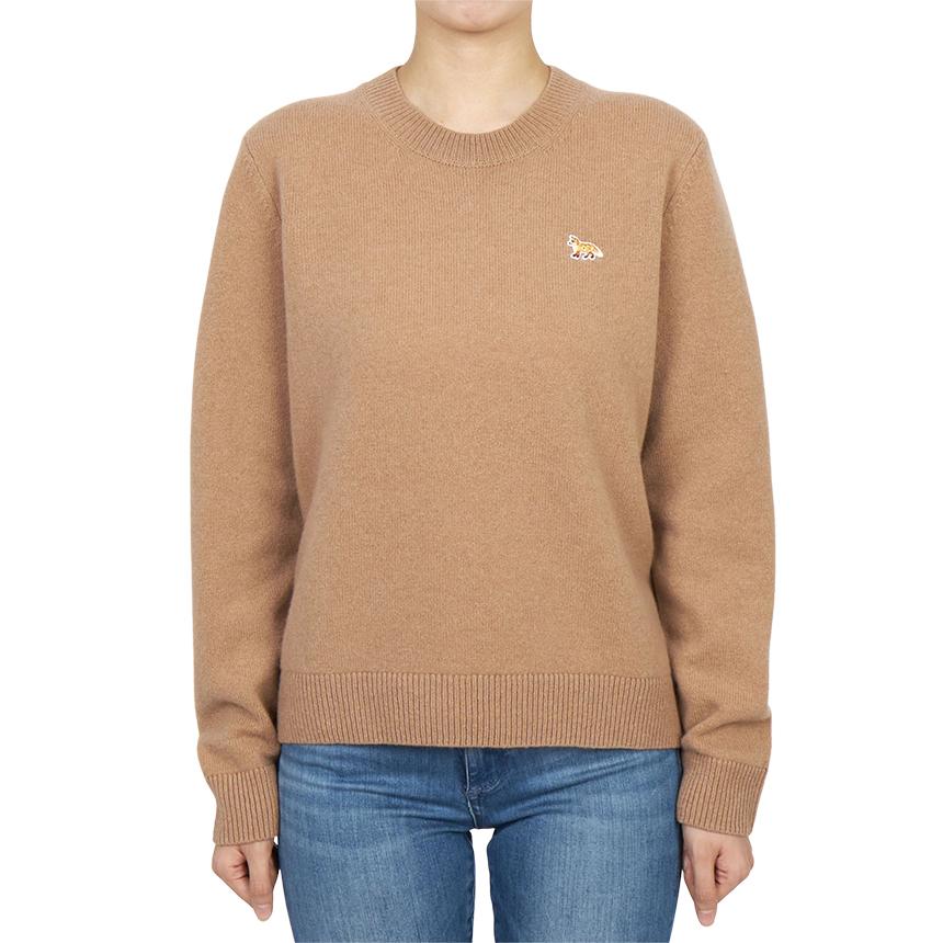 Maison Kitsune Baby Fox Wool Crewneck Sweater Ivory Unisex PW00817 KT1006 0054