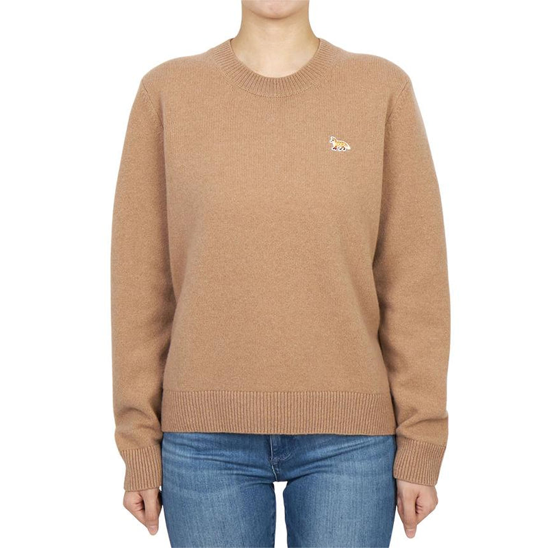 Maison Kitsune Baby Fox Wool Crewneck Sweater Ivory Unisex PW00817 KT1006 0054