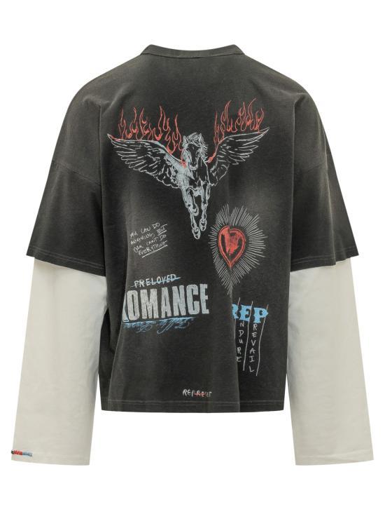 REPRESENT Washed Black Long Sleeve T-Shirt Sweatshirt