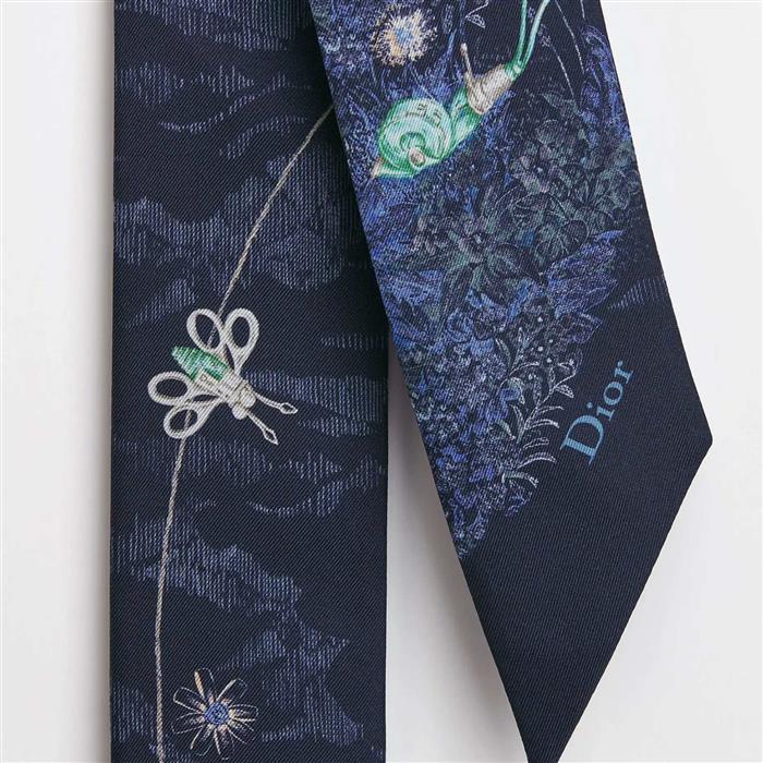 DIOR Charming Garden Mitzah Scarf Silk Pink Scarf