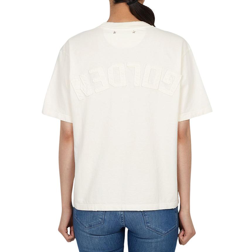 GOLDEN GOOSE Women’s Short Sleeve T-Shirt White Cotton
