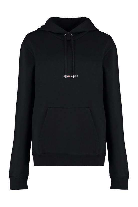 Saint Laurent Black Pullover Hoodie Sweatshirt Women’s Cotton