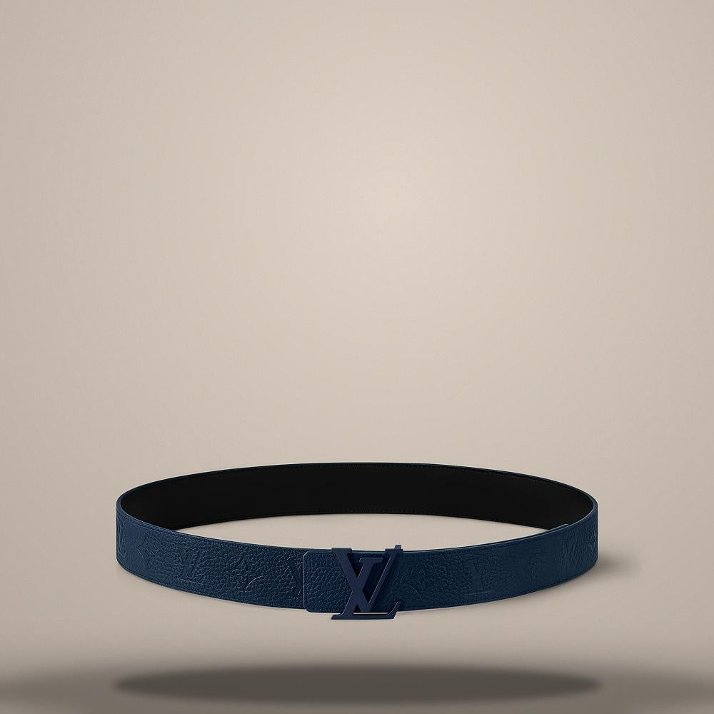 Louis Vuitton Men's Taurillon Leather Reversible Navy 40mm Belt M8663