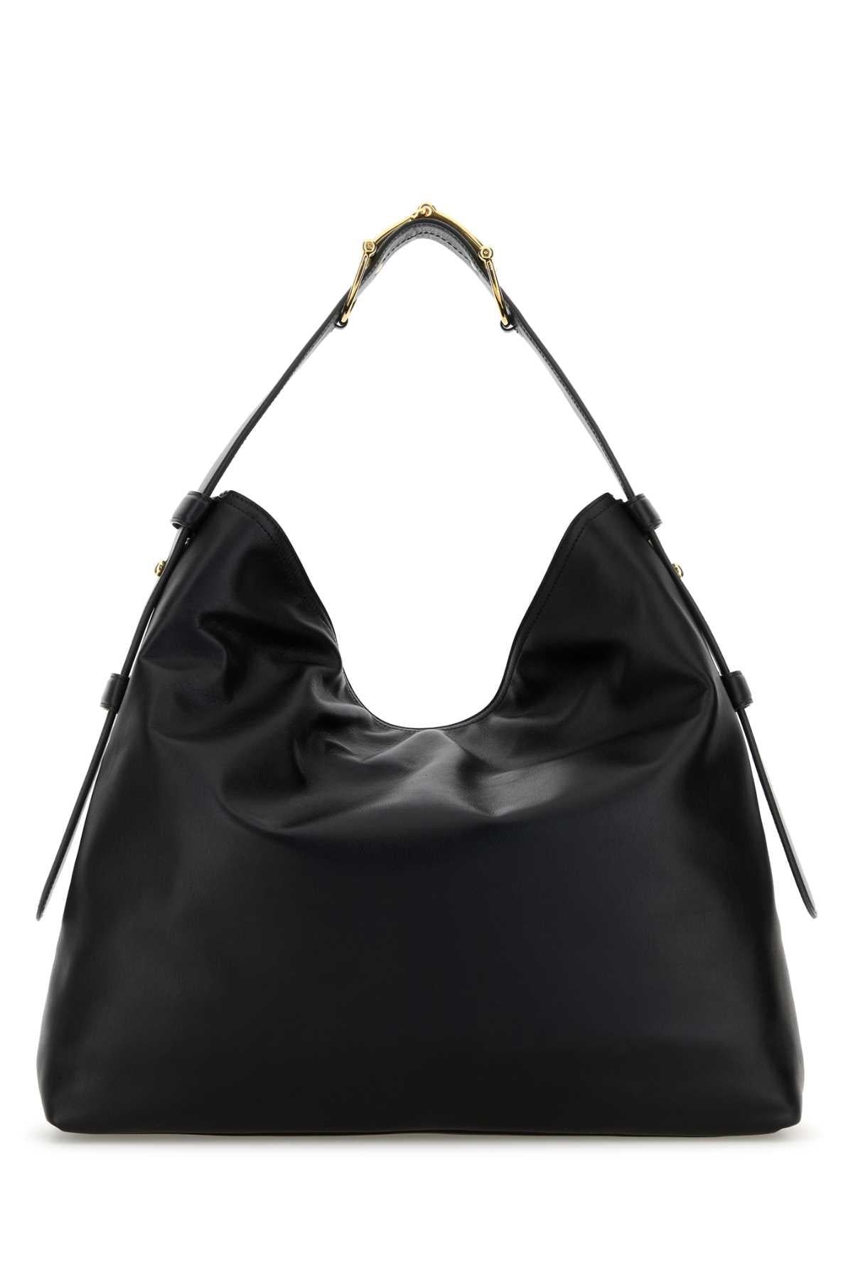 GUCCI Black Leather Shoulder Bag