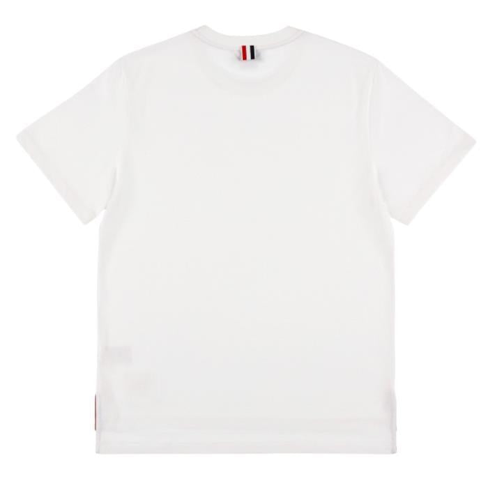 THOM BROWNE Relaxed Fit White Short Sleeve T-Shirt