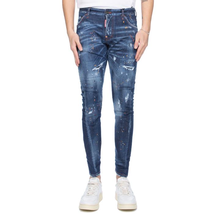 Dsquared2 Vintage Blue Paint Wash Sexy Twist Jeans for Men
