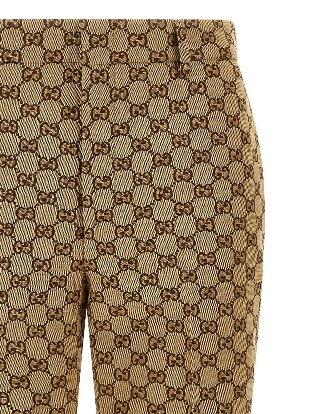 GUCCI Beige Wool Cropped Trousers